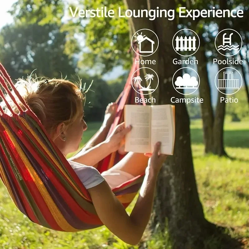 Camping Hammock - 1pc Outdoor Canvas Hammock Camping Swing