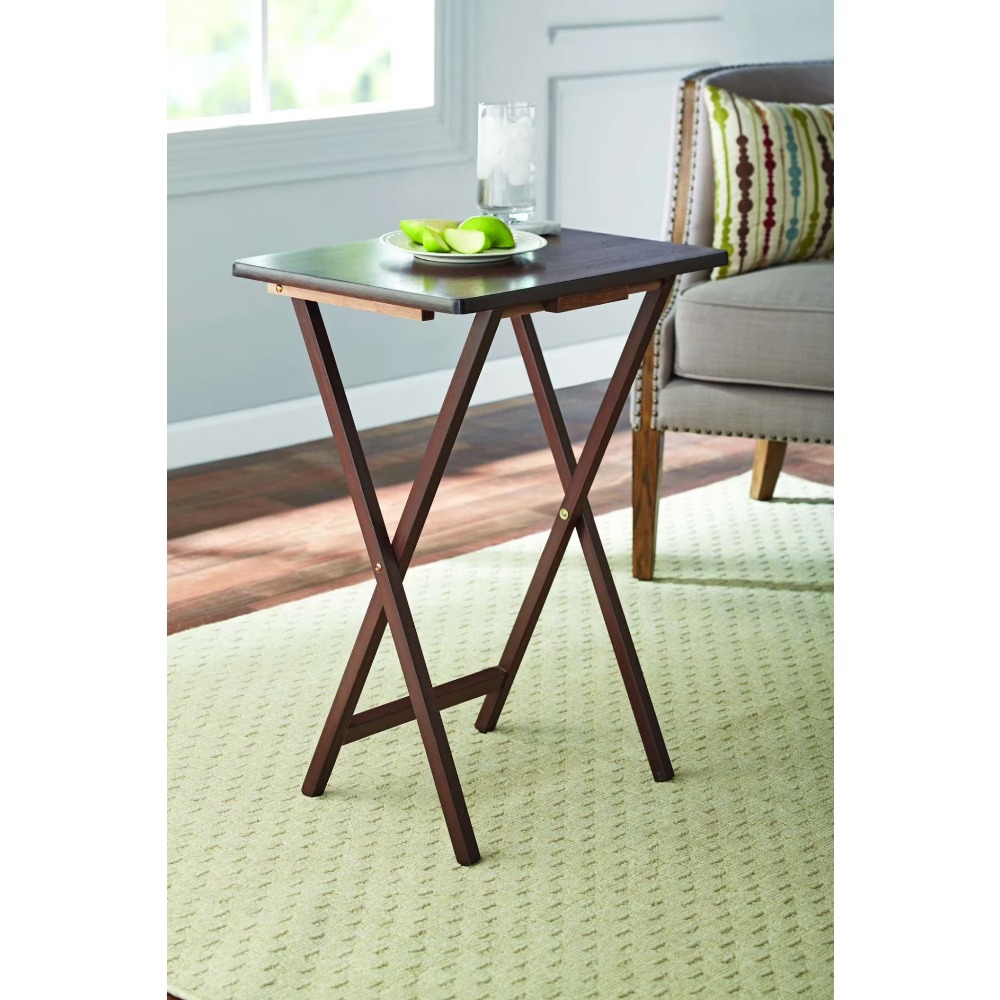 Camp Table Folding - Rubberwood Folding TV Tray Table with