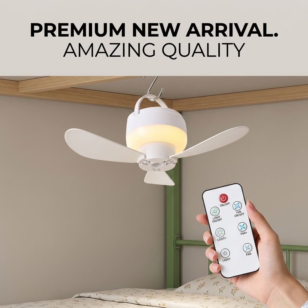 Outdoor Camping Ventilator - Small Ceiling Fan Portable USB Hanging