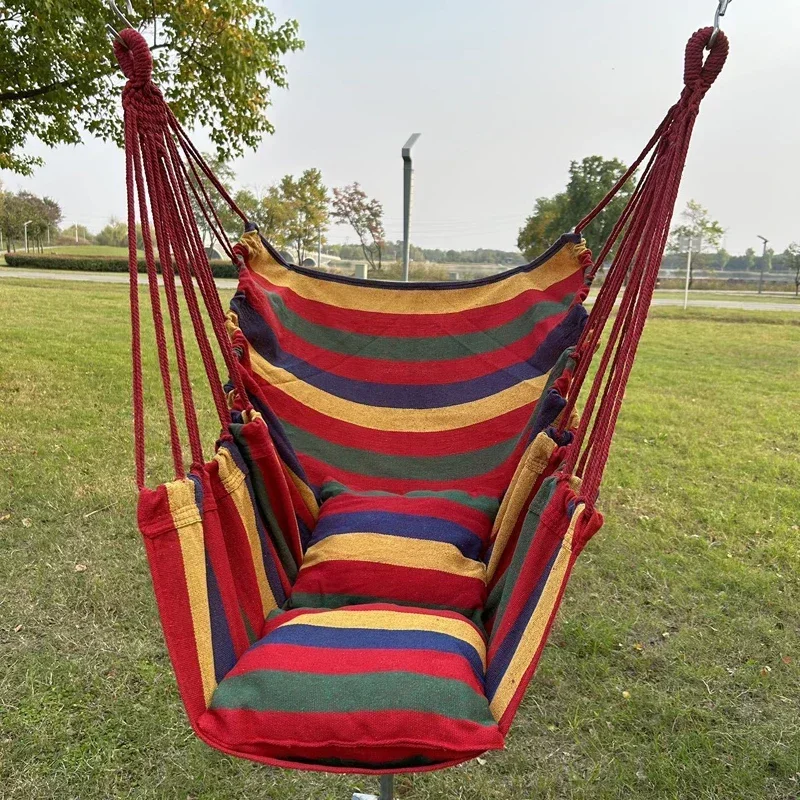 Camping Outdoor Or Indoor - Hot Colorful Striped Canvas Hammock Chair,