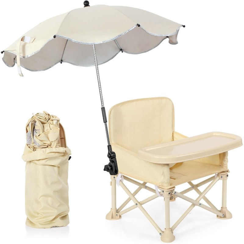 Outdoor Camping Table Foldable - Baby Outdoor Beach Chair with Umbrella