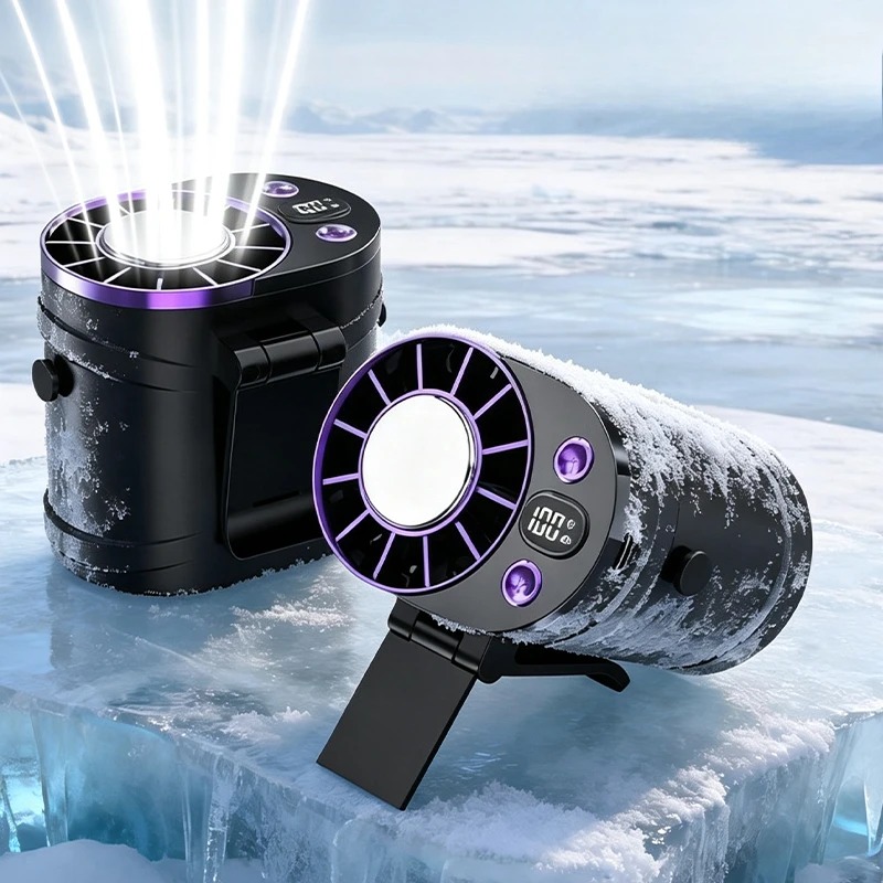 Outdoor Camping Ventilator - Rechargeable Portable Waist Fan with Ice