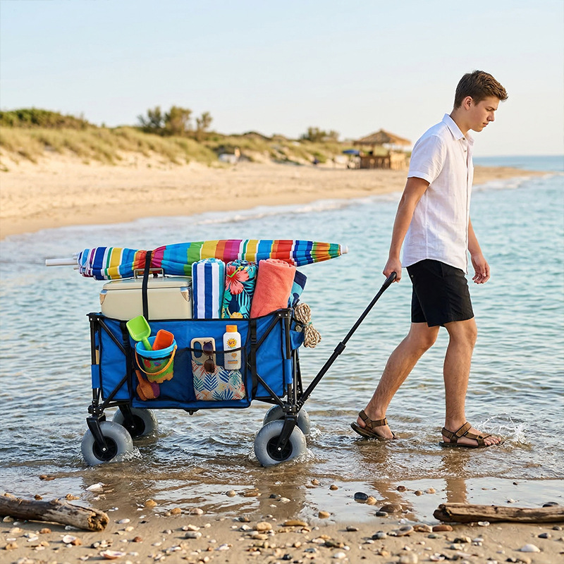 Foldable Metal Beach Wagon Qui - Outdoor Camping Furniture ulasan dan harga