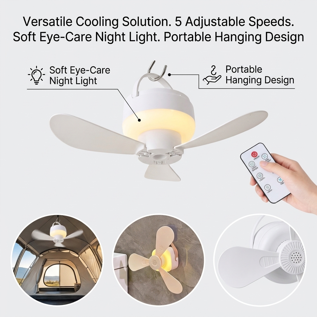 Small Ceiling Fan Portable USB - Outdoor Camping Ventilator ulasan dan harga
