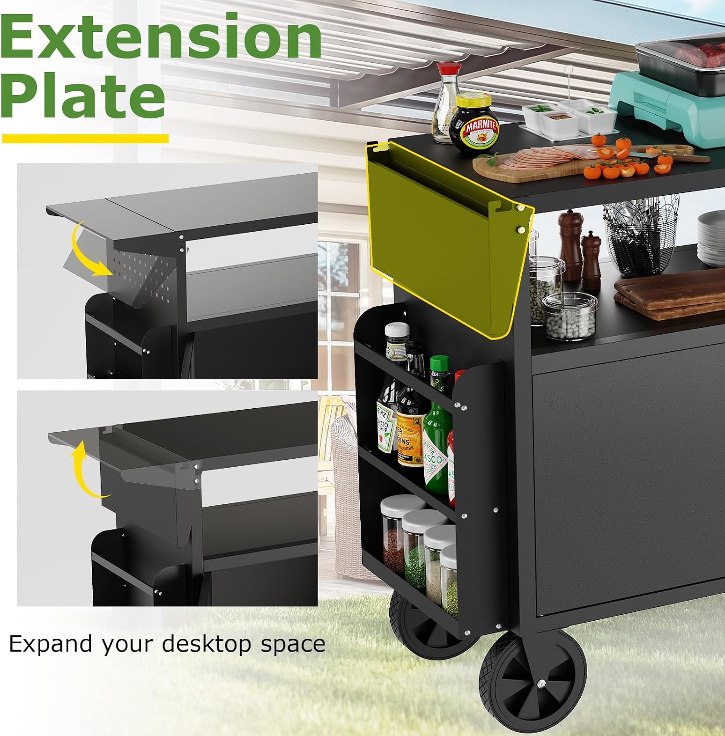 Outdoor Grill Cart Table With  - Outdoor Camping Table Foldable ulasan dan harga