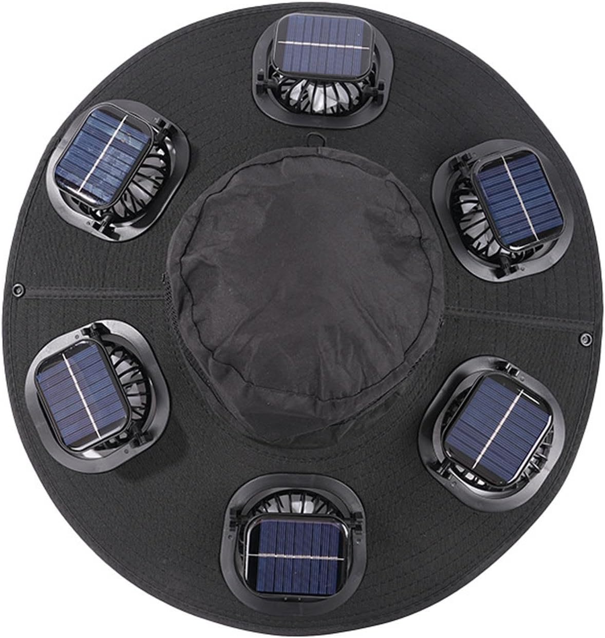 Hot 6 Fans Solar Fan Hat Breat - Outdoor Camping Ventilator ulasan dan harga