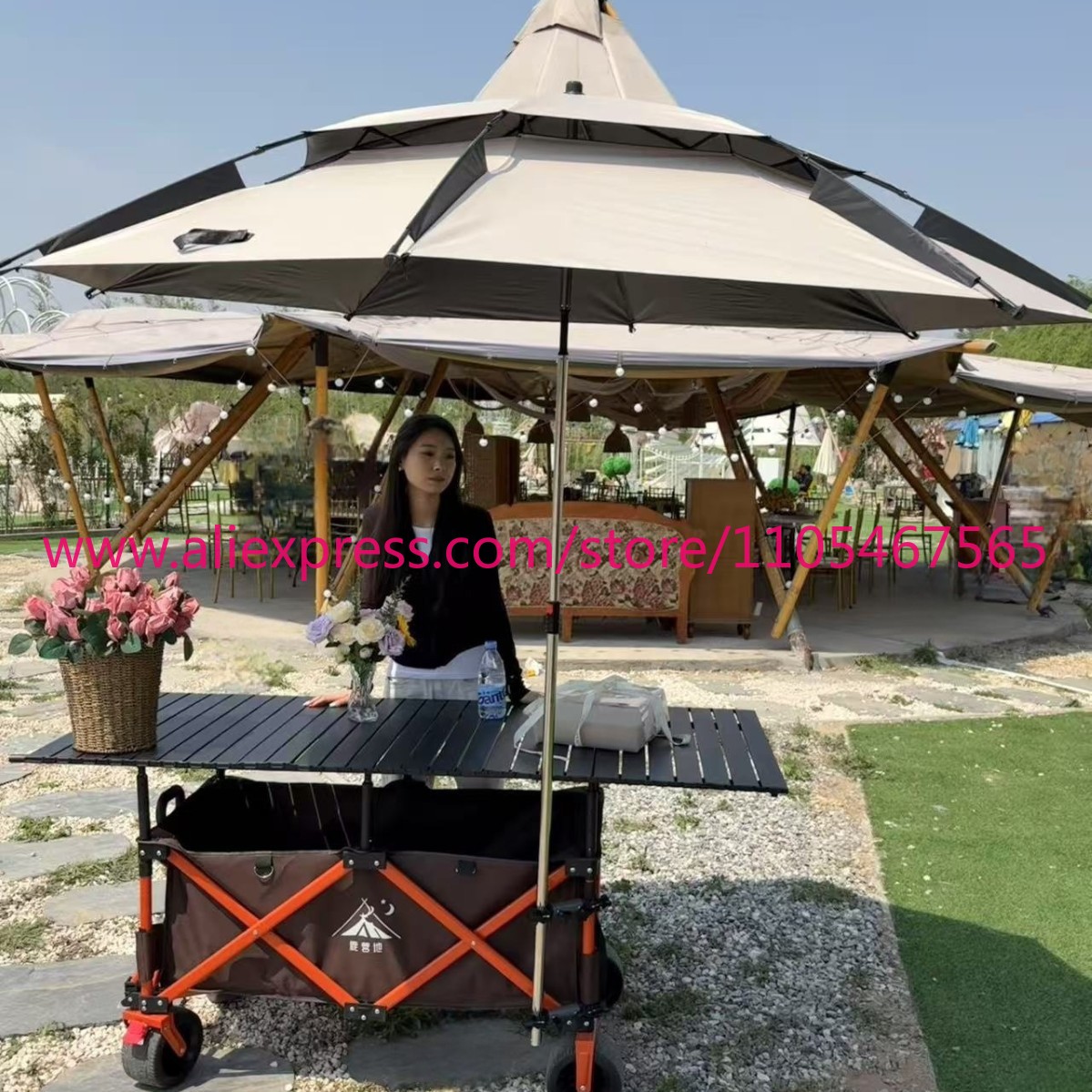 1PCS camper stall large foldab - Outdoor Camping Table Foldable ulasan dan harga