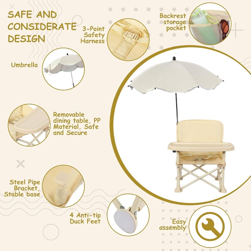 Baby Outdoor Beach Chair with  - Outdoor Camping Table Foldable ulasan dan harga
