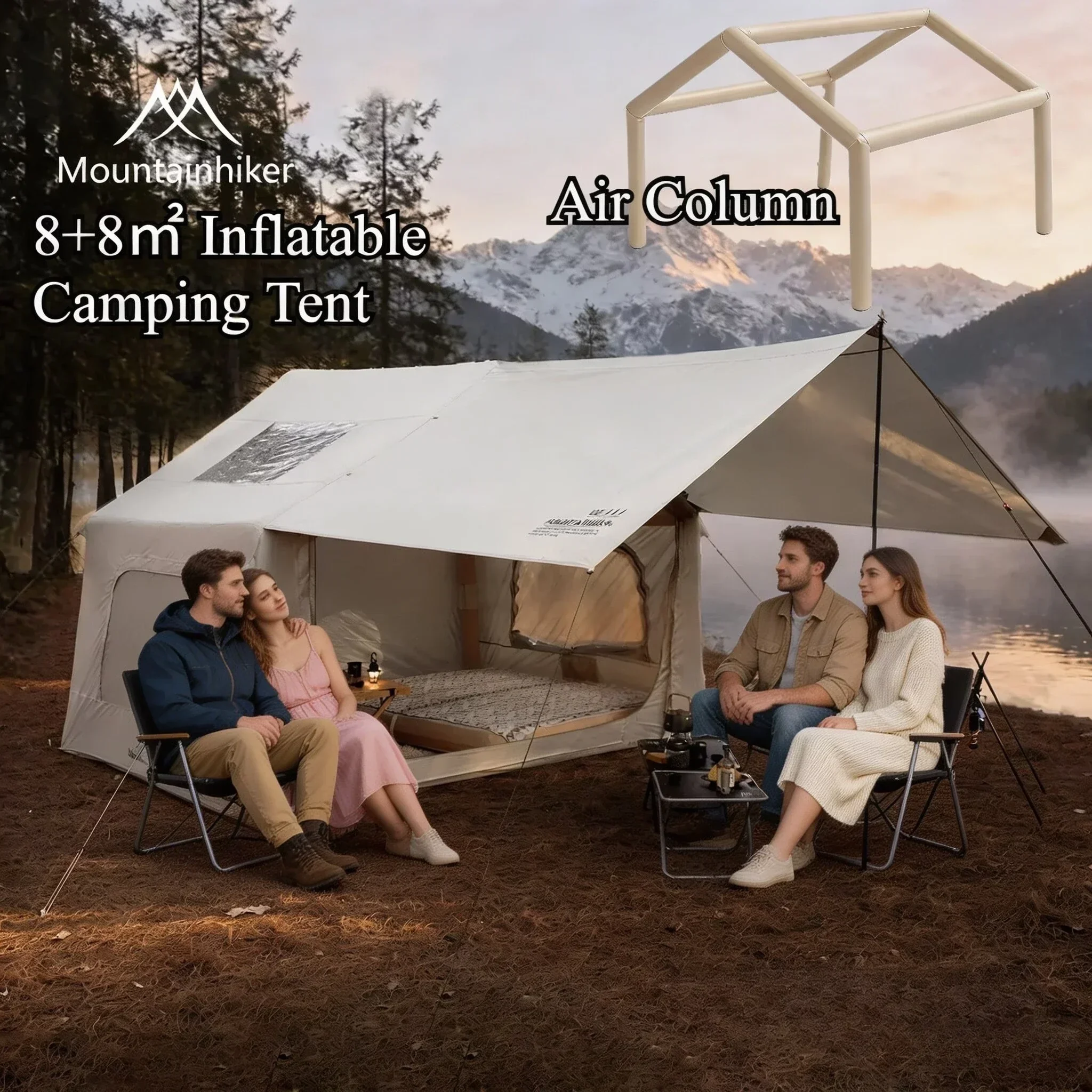 8+8㎡ MOUNTAINHIKER Inflatable  - Outdoor Camping House ulasan dan harga