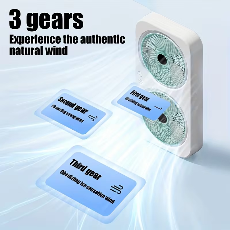 Dual Head USB Fan 360 Rotatabl - Outdoor Camping Ventilator ulasan dan harga