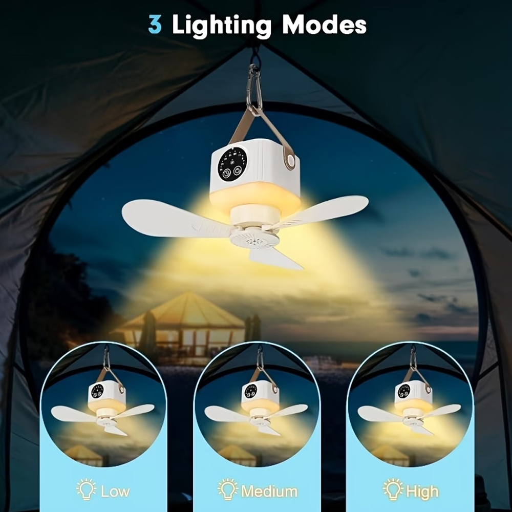 Portable Ceiling Fan with Ligh - Outdoor Camping Ventilator ulasan dan harga