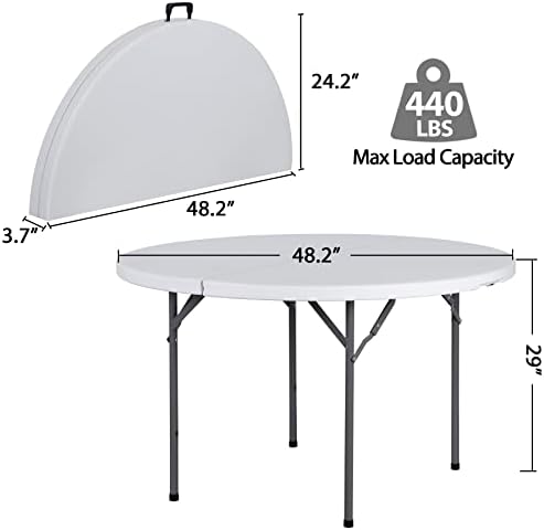 4 Foot Round Folding Card Tabl - Camping Outdoor Or Indoor ulasan dan harga
