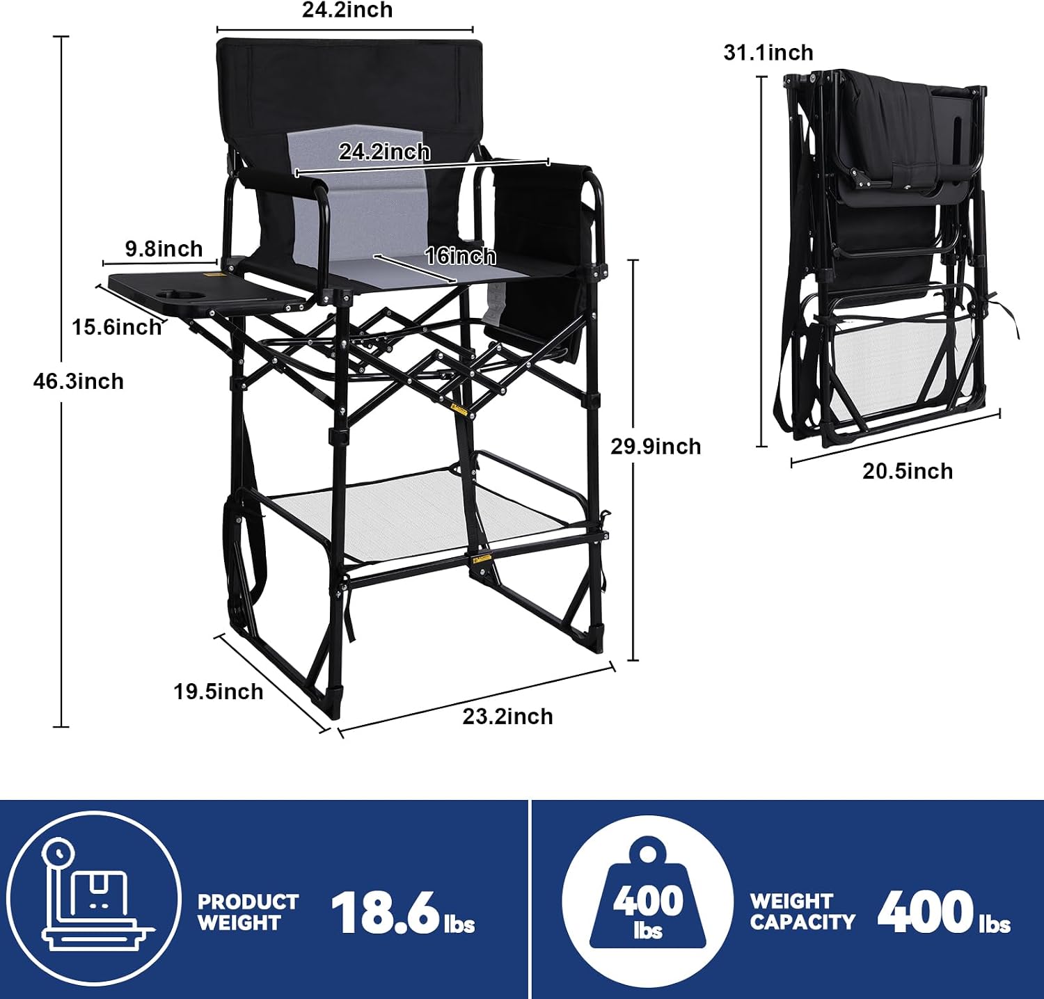 2 Pack Extra Tall Folding Camp - Outdoor Camping Table Foldable ulasan dan harga