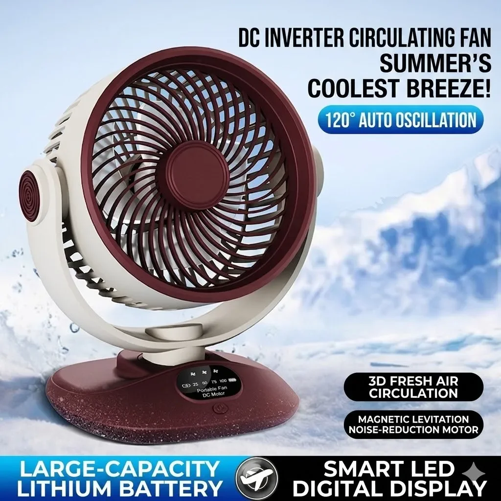 Desktop Fan Rechargeable Turbo - Outdoor Camping Ventilator ulasan dan harga