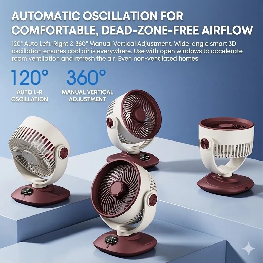 Desktop Fan Rechargeable Turbo - Outdoor Camping Ventilator ulasan dan harga